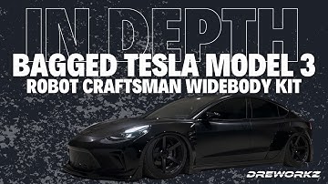 Tesla Model 3 Robot Craftsman "Hacker" Widebody Kit Bagged Built By Dreworkz | In Depth