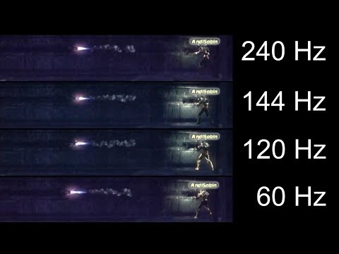 240hz vs 144hz vs 120hz vs 60hz Refresh Rate || Slow Motion Test