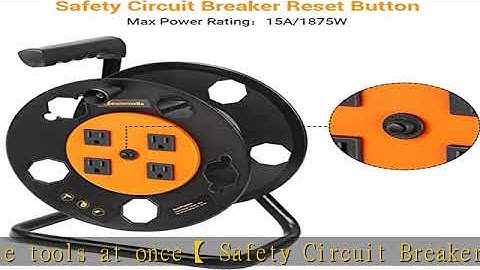 DEWENWILS Extension Cord Storage Reel, Heavy Duty Open Cord Reel with 4-Grounded Outlets, 12/3,14/3