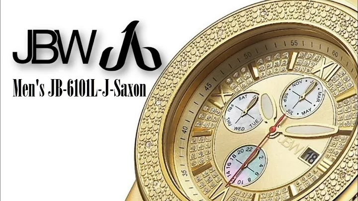 JBW Men's JB-6101L-J-Saxon 18k Gold Plated Diamond Accented Watch