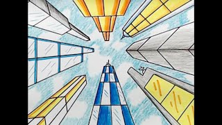 SKYSCRAPER PERSPECTIVE Art Lesson