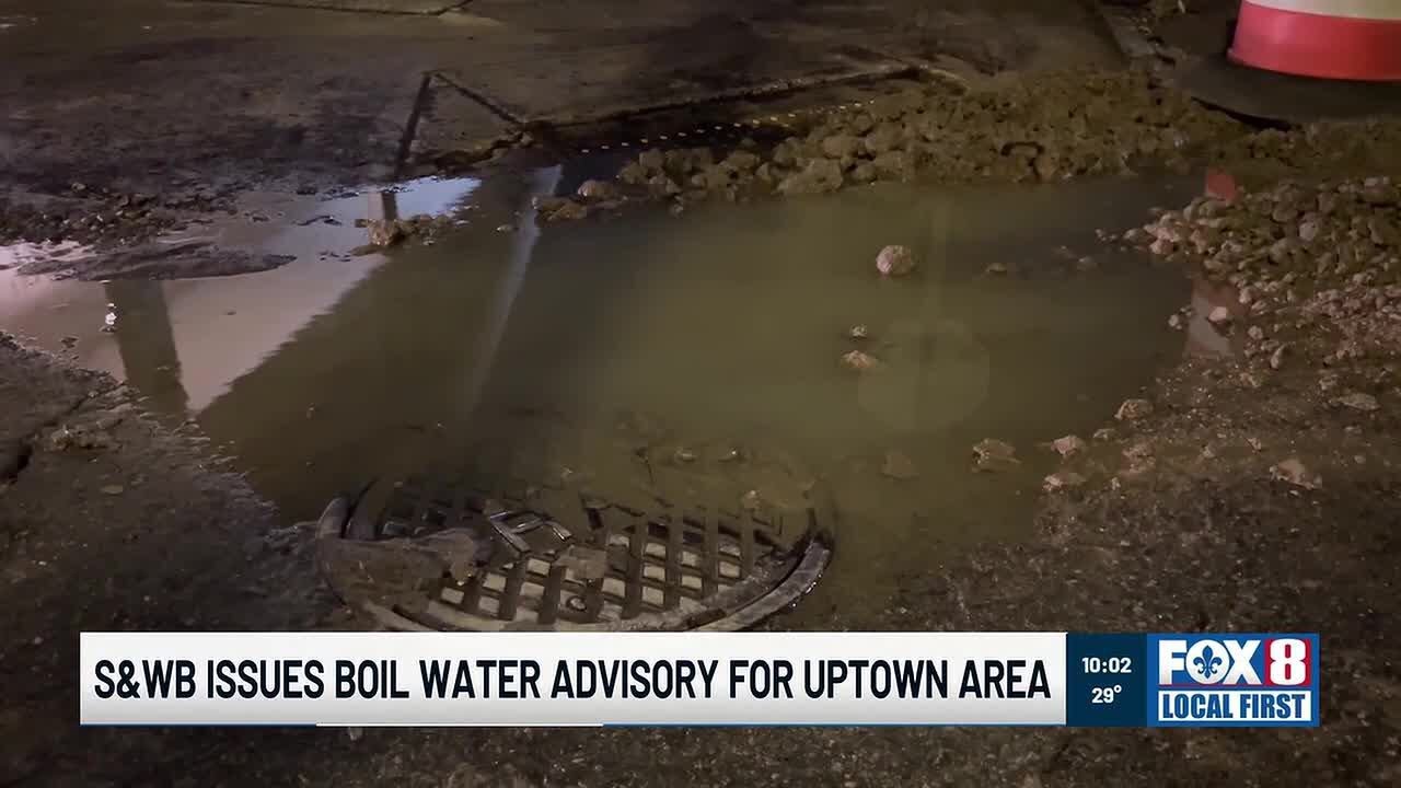Boil water advisory issued for large portion of Uptown New Orleans