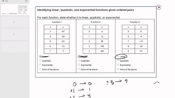 23 15 Identifying linear, quadratic, and exponential functions given ordered pairs