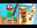 Hide Ball (game puzzle)🆚 Sandwich Runner All Levels Satisfying Double Mobile Games walkthrough part2