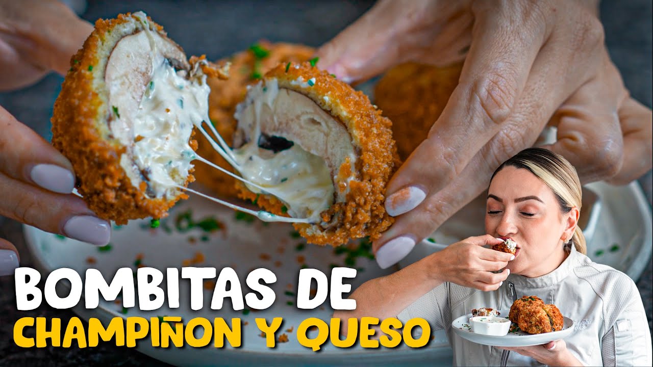 Champiñones Crujientes y Rellenos de Queso ¡Receta Fácil!