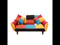 Adjustable Sofa and Loveseat in Colorful Line Fabric Sofa Couch Ideal for iving Room, Bedroom, Dorm