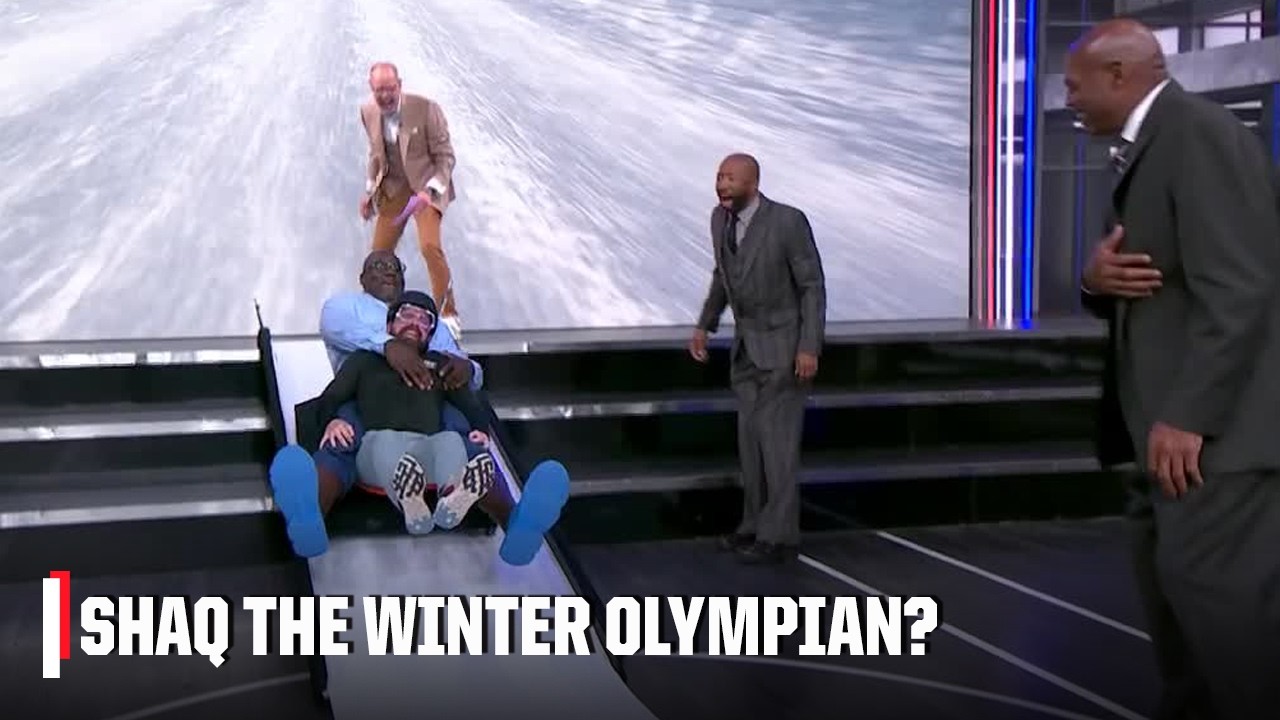 Shaquille O’Neal does the studio luge 😭 | Inside The NBA