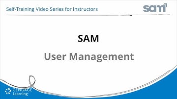 Keyboarding in SAM - Instructors - User Management