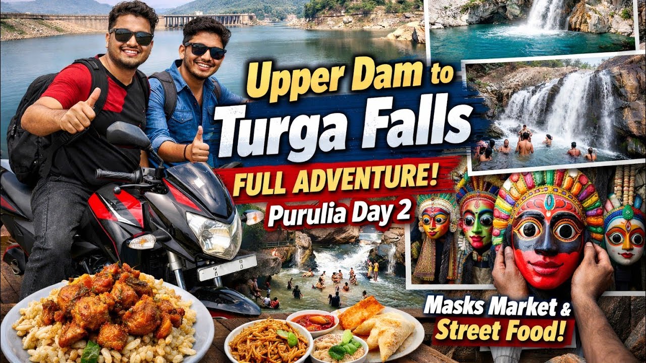 🏍️ পুরুলিয়া Day 2! Upper Dam থেকে Turga Falls 🌊 Marble Lake দেখে অবাক