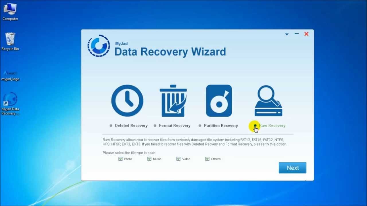 Video Guide of Myjad Data Recovery Wizard