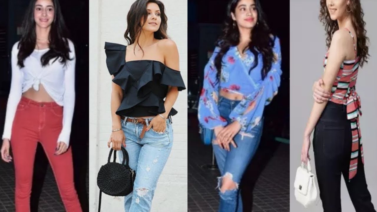 party wear crop top with jeans