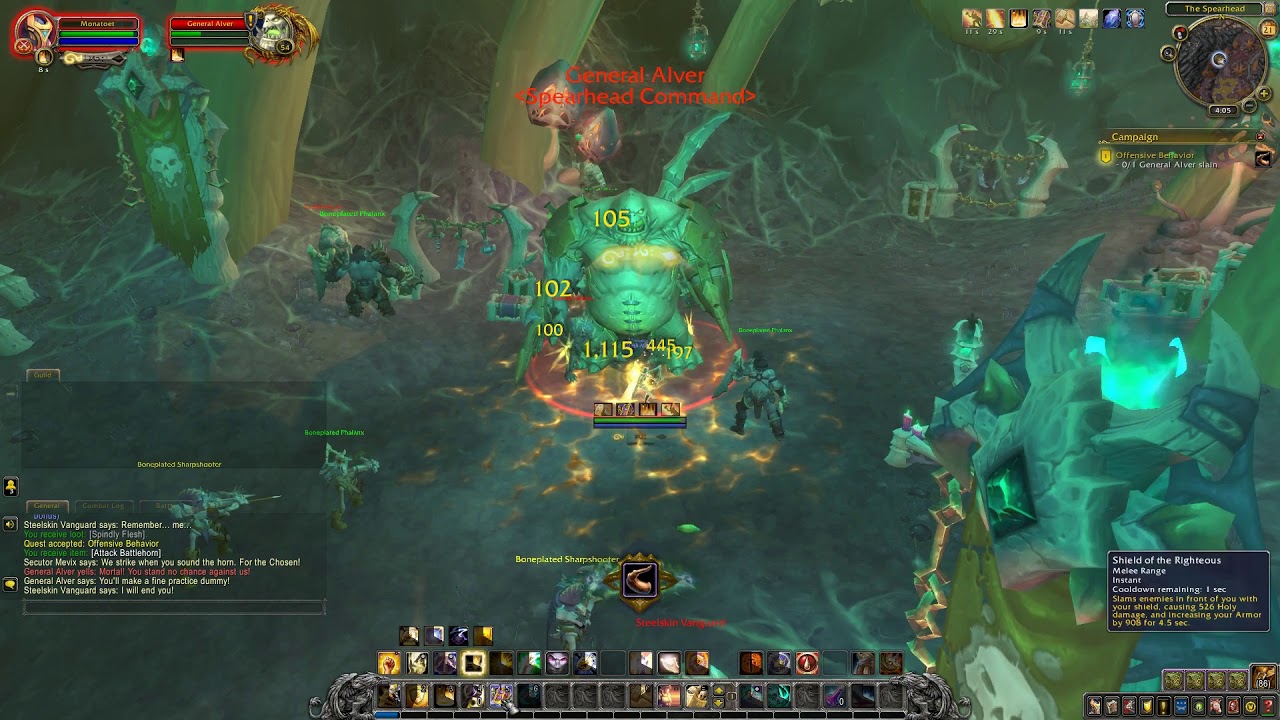 Shadowlands Quest 144: Offensive Behavior (WoW, human, Paladin)