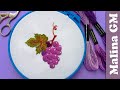 How to embroider grapes * hand embroidery * satin stitch