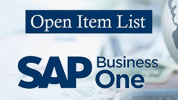SAP BUSINESS ONE | Sales Report -Open Item List | Use of the Open Item List