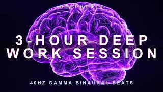 3-Hour Deep Work Session — 40Hz Gamma Binaural Beats for Extended Concentration (3 Hours)