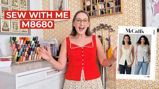 Sew With Me! Making McCall's 8680 Reformation Dupe ✂️ Vest Top Pattern Sew-along