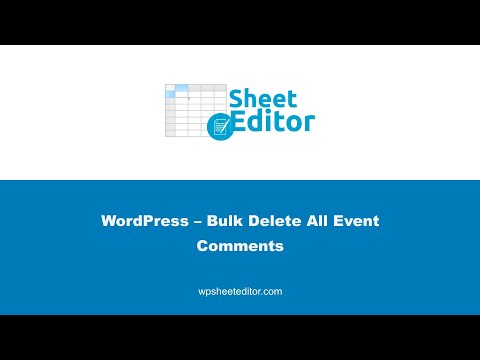 WordPress – Bulk Delete All Event Comments