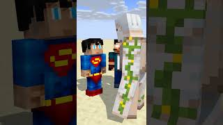 Only Kryptonite Can Stop Superman?! 😳💥 Herobrine Shocked #minecraft #shorts #epicmoment