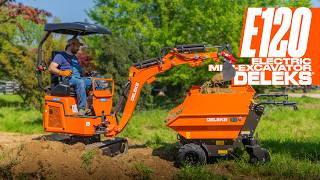 DELEKS® E120: compact 12 quintal electric mini-excavator at work