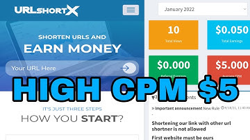 urlshortx.com Highest CPM URL Shortener | $5 Dollar CPM