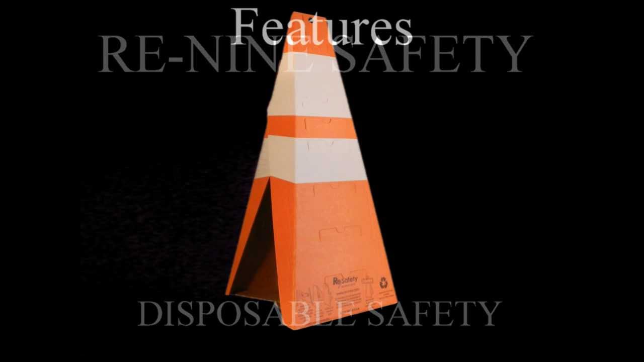 Re-Nine Safety 28 INCH Disposable Traffic Cone