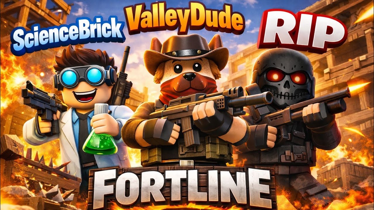 🧱🔥 Roblox Fortline Chaos with ScienceBrick, ValleyDude & RIP! 🔥🧱