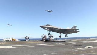 F-35C Completes First Arrested Landing aboard Aircraft Carrier (Multi-angle)