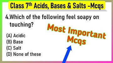 MCQ Questions for Class 7 Science Chapter 5 Acids, Bases and Salts with Answers