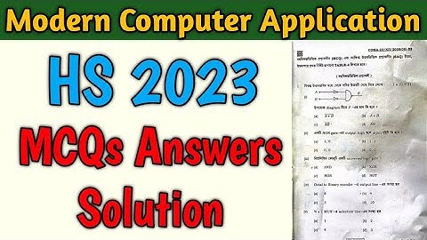Computer Application MCQ Answers Solution - HS 2023 Modern Computer Application WBCHSE