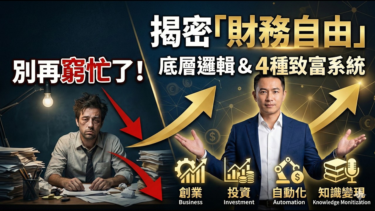 別再窮忙了 揭密真正財務自由的底層邏輯與4種致富系統