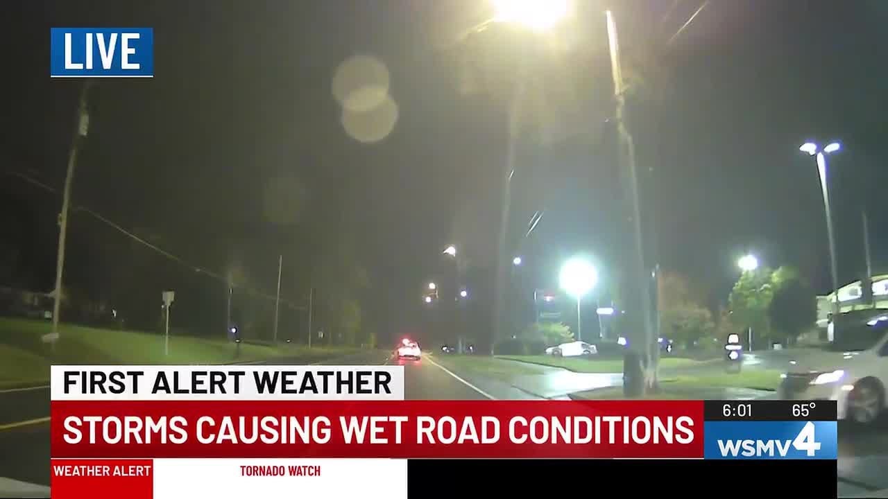 Wet leaves create dangerous driving conditions during storms