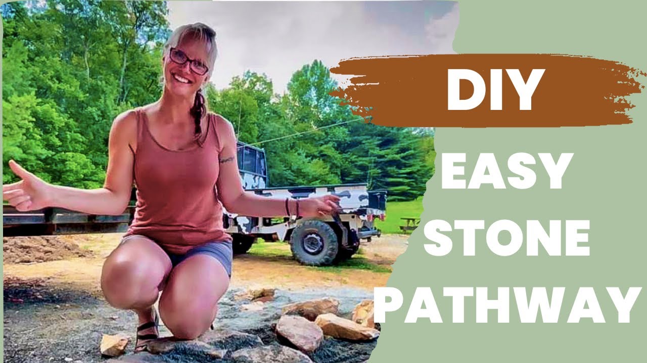 How to Build Simple Stone Walkway | Large Stepping Stone Pathway [EASY ...