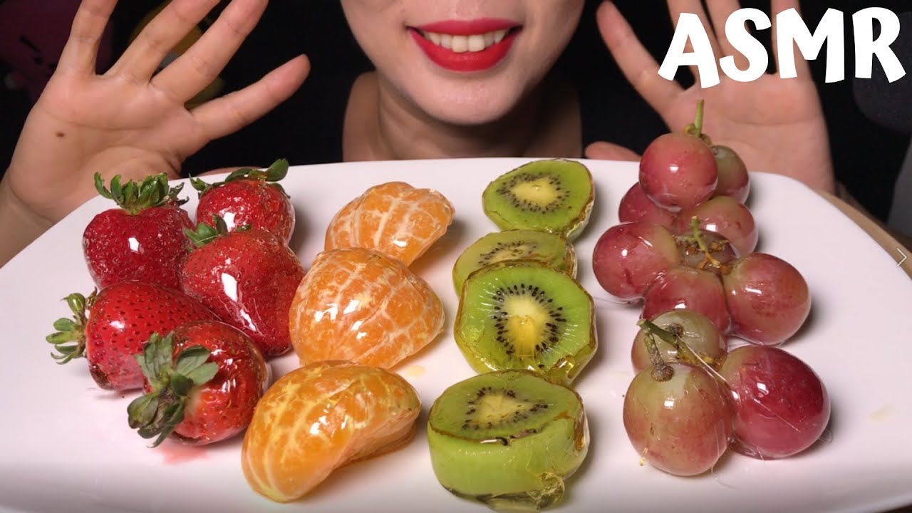 ASMR Candied Fruits Tanghulu Eating Sound 과일 탕후루 먹방 리얼 사운드