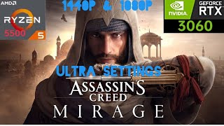 Ryzen 5500 & GeForce Rtx 3060 Benchmark Test Assassins Creed Mirage Ultra Settings