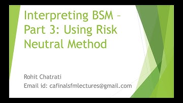 Lecture 15 (Part 1) - Understanding Black Scholes using Risk Neutral Method (CA; CFA L2 and FRM P1)