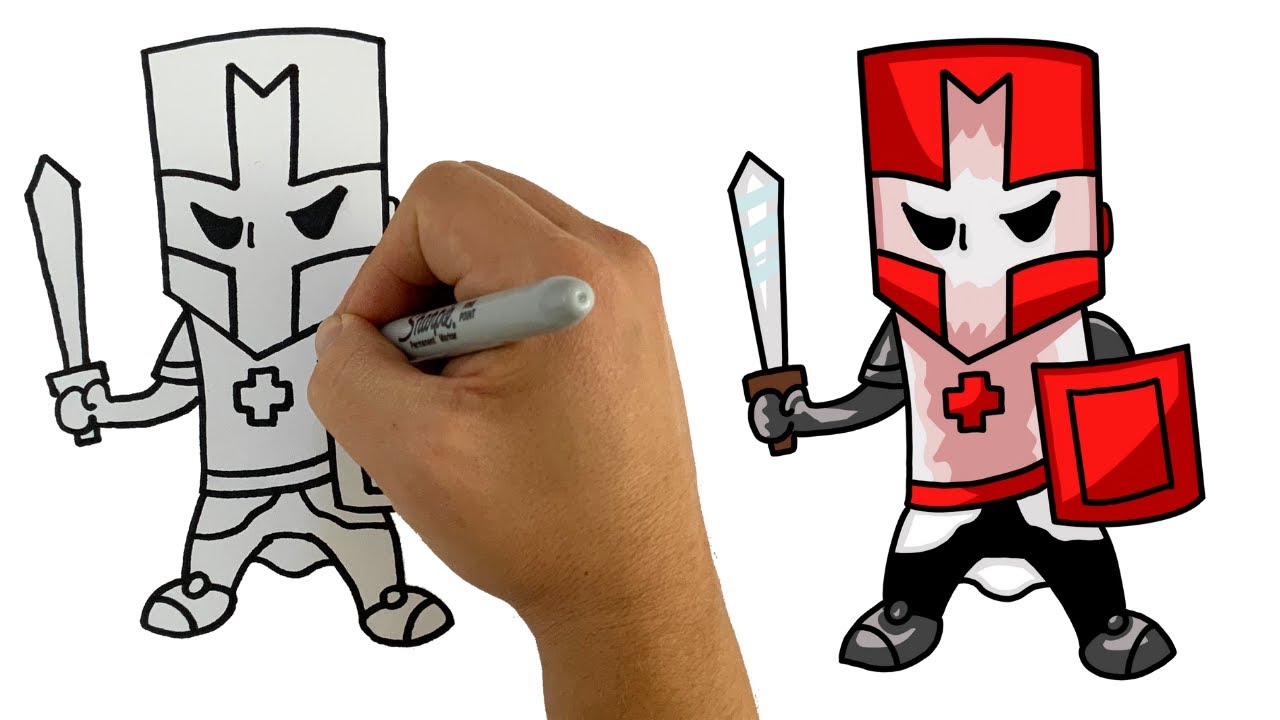How To Draw Castle Crashers Red Knight - YouTube