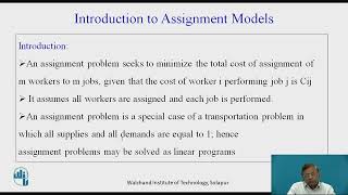 Introduction to Assignment Models Net Worth
