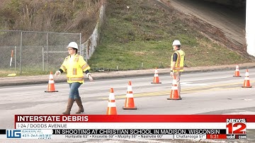 Debris from I-24 bridge causes emergency lane closures