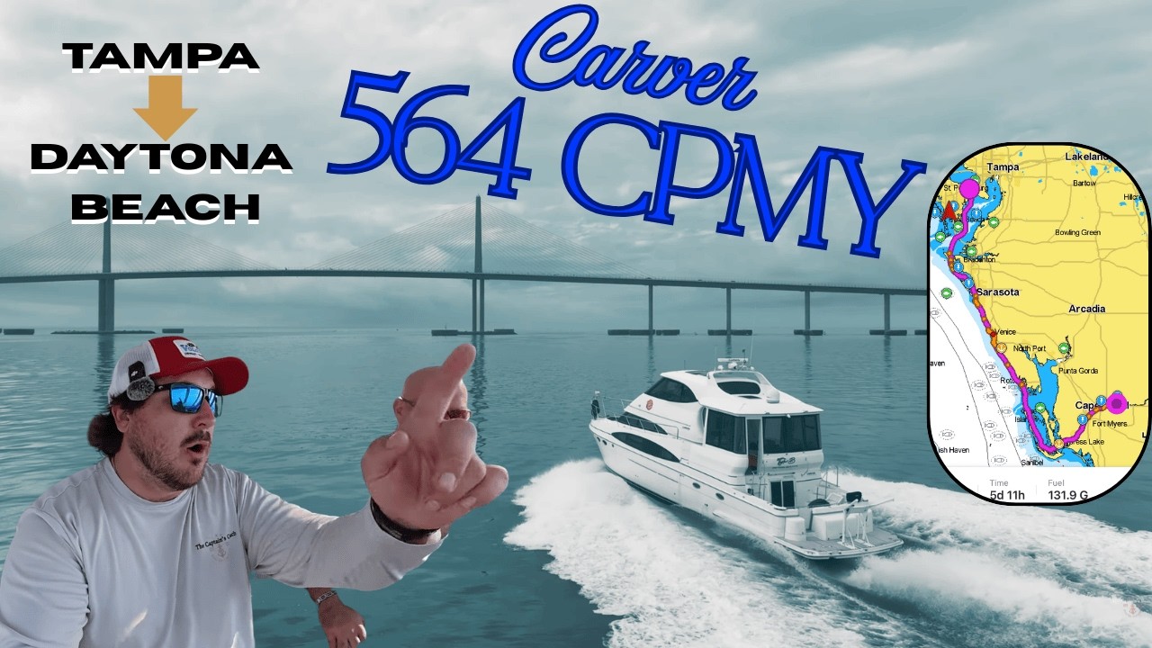 Yacht Delivery across the State of Florida | Carver 564 Enclosed Bridge Cockpit Motor Yacht