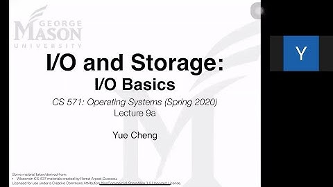 CS 571: Lecture 9a: I/O and Storage (I/O Basics)