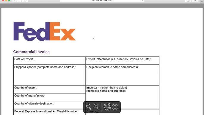 fill in fedex commercial invoice template pdf youtube