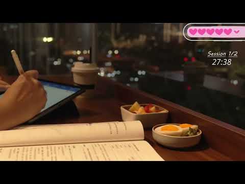 【1時間勉強】カフェで過ごす集中タイム☕📚｜ポモドーロ30/5 Study With Me