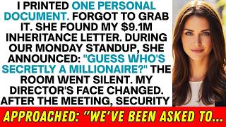 My Work Rival Saw My $9 1M Inheritance Letter In The Printer And Told Everyone At The Meeting