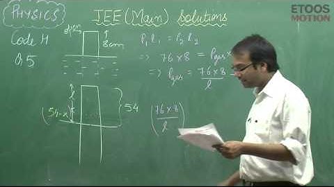 IIT JEE Main + Advanced | Physics | Solutions | NM Sir from etoosindia.com