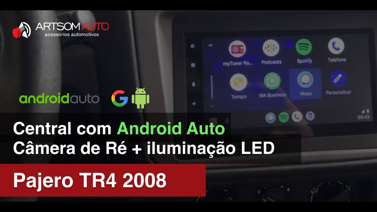 Pajero TR4 | 2008 - Central com Android Auto + Câmera + iluminação LED Painel - ArtsomAuto