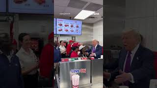 'THAT'S MY PRESIDENT!': Trump greets restaurant employees #shorts