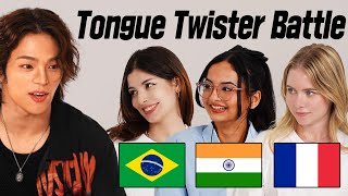 SHOCKING Tongue Twisters Around The World l Brazil, India, France, Vietnam, Japan, Korea, The US