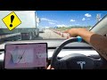 Lorry SWERVES into my lane SELF DRIVING through Construction Zone! - Tesla Autopilot 2020.16.2.1