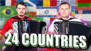 2 Accordions 24 Countries | Traditional Music