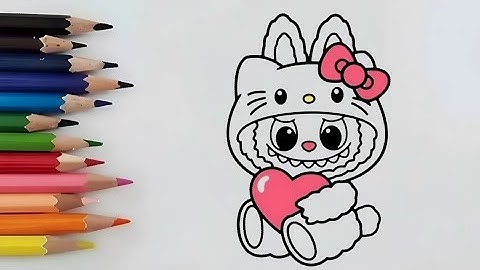 How to draw Labubu in Hello Kitty Costume | Easy Step by Step for Kids